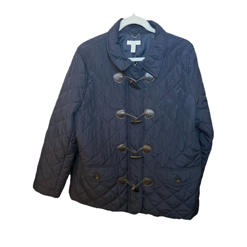 Women’s Charter Club Jacket Fang Tooth Buttons.‎ 100 Percent Polyester. Size 1x